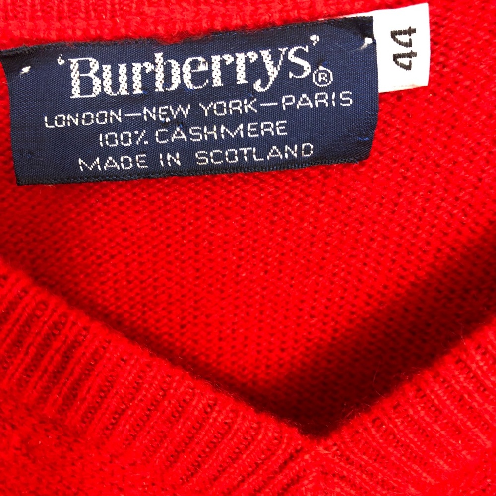 Men’s Red Cashmere Burberry Sweater